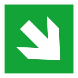 Fluchtweg / Erste Hilfe Zusatz-Schild: Richtungsangabe schräg