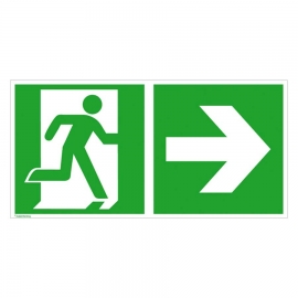 Fluchtweg Kombi-Schild: Notausgang rechts (Rechts)