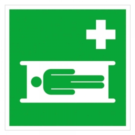 Erste-Hilfe-Schild Fahne: Krankentrage