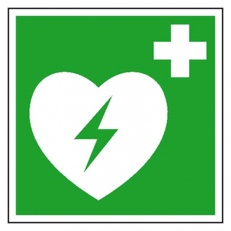 Erste-Hilfe-Schild: Automatisierter Externer Defibrillator (AED)
