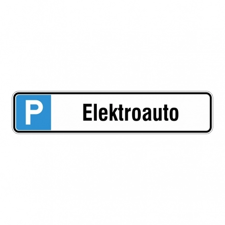 Parkplatzschild Kennzeichenform - Elektroautos