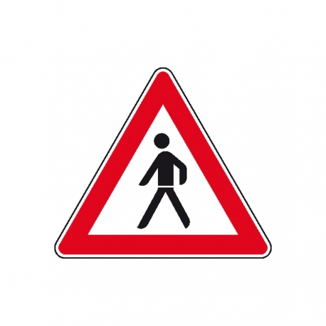 Verkehrsschild nach StVO: Fußgänger (Aufstellung rechts)