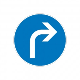 Verkehrsschild nach StVO: Vorgeschriebene Fahrtrichtung rechts
