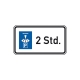 Zusatzschild für Verkehrszeichen StVO: Parkdauer 2 Std.