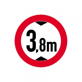 Verkehrszeichen für Betriebskennzeichnung: Verbot für Fahrzeuge über Höhe (nach Wahl)