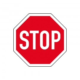 Verkehrszeichen für Betriebskennzeichnung: STOP - Vorfahrt gewähren