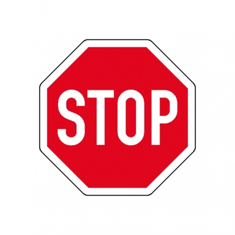 Verkehrszeichen für Betriebskennzeichnung: STOP - Vorfahrt gewähren