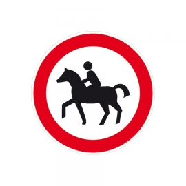 Verkehrszeichen für Betriebskennzeichnung: Für Reiter verboten