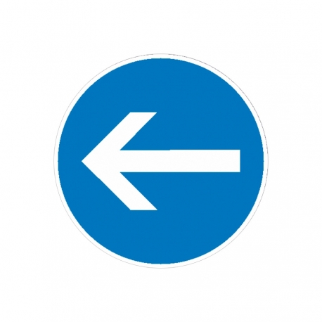 Schild Alu Richtungspfeil blau/weiß 250x250mm 