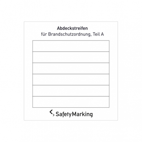 Abdeckstreifen/Etiketten - Für Brandschutzordnung Teil A (6 Stck.)