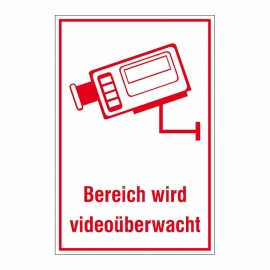 Video Infozeichen: Bereich wird videoüberwacht