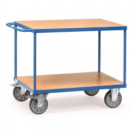 FETRA Schwerer Tischwagen mit 2 Holz-Böden