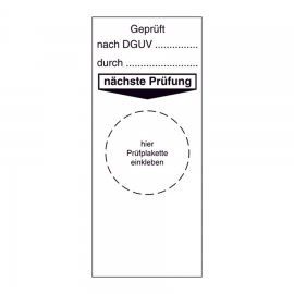 Grundplaketten: Geprüft nach DGUV - durch (4 Stck.)