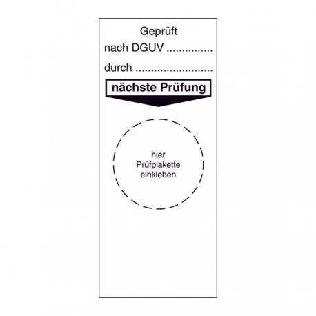 Grundplaketten: Geprüft nach DGUV - durch (4 Stck.)
