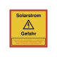 Hinweisschild - Elektrotechnik: Solarstrom - Gefahr