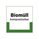 Schild für Abfall-/ Müllkennzeichnung: Biomüll