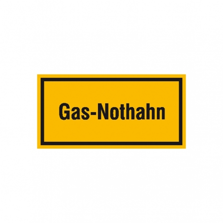 Hinweisschild: Gas-Nothahn