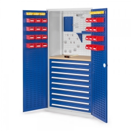 RasterPlan® Schubladenschrank mit Schlitzplatten-Türen / Modell 27