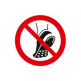 Verbotsschild: Metallbeschlagenes Schuhwerk verboten