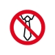 Verbotsschild: Bedienung mit Krawatte verboten