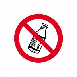 Verbotsschild: Flaschen hinauswerfen verboten