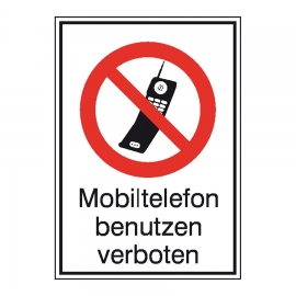 Verbots-Kombischild: Mobiltelefon verboten