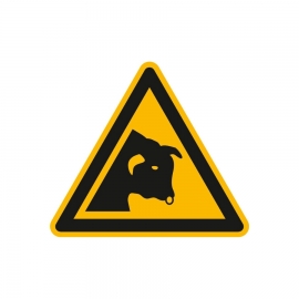 Warnschild: Warnung vor Stier