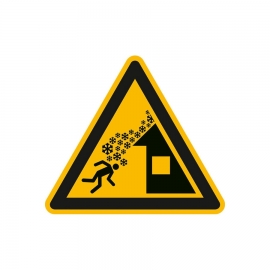 Warnschild: Warnung vor Dachlawine
