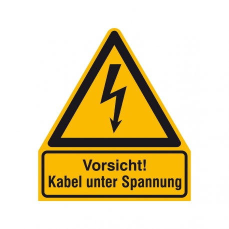 Warn-Kombischild: Vorsicht! Kabel unter Spannung