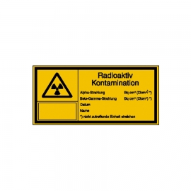 Warn-Kombischild: Strahlenschutz - Radioaktiv Kontamination