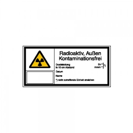 Warn-Kombischild: Strahlenschutz - Radioaktiv - Außen Kontaminationsfrei