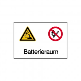 Warn-Kombischild: Batterieraum