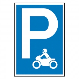 Parkplatz-Schild: P - Motorrad