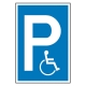 Parkplatz-Schild: P - Rollstuhlfahrer