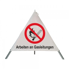 Safety Faltsignal - Symbol Streichholz - Arbeiten an Gasleitungen