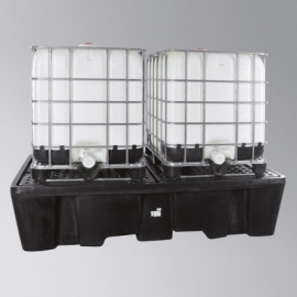 PE-Wanne PE-KT-2 / Für 2 x KTC/IBC-Container / Mit PE-Gitterrost