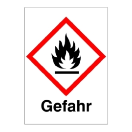 GHS-Gefahrstoffetikett: Symbol 02: Flamme + Gefahr
