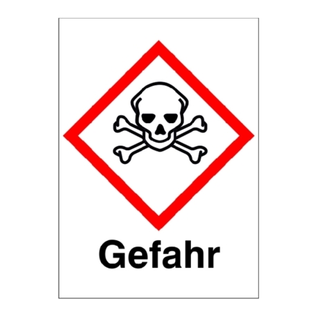 GHS-Gefahrstoffetikett: Symbol 06: Totenkopf + Gefahr