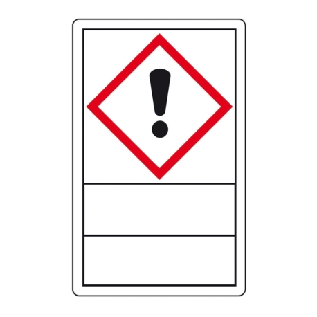 GHS-Gefahrensymbole mit Beschriftungsfeld: Symbol 07: Ausrufezeichen (500 Stck. auf Rolle)