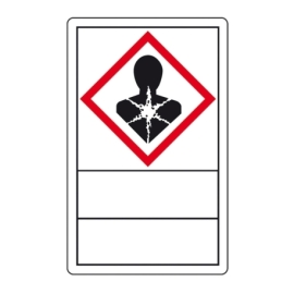 GHS-Gefahrensymbole mit Beschriftungsfeld: Symbol 08: Gesundheitsgefahr (500 Stck. auf Rolle)