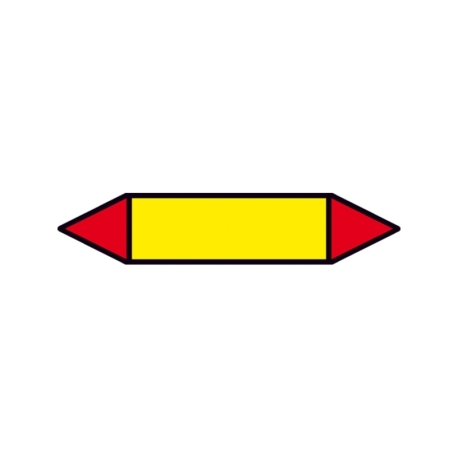 Pfeilschild Rohrleitungskennzeichnung: Gruppe 4 Brennbare Gase (Gelb-Rot)