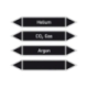 Pfeilschild Rohrleitungskennzeichnung: Gruppe 5 Nichtbrennbare Gase (Schwarz-Weiß)