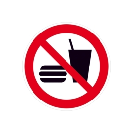 Verbotsschild: Essen und Trinken verboten