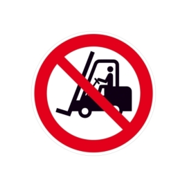 Verbotsschild: Für Flurförderzeuge verboten