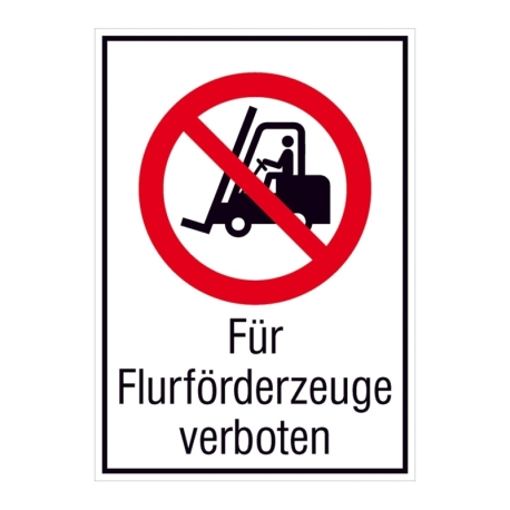Verbots-Kombi-Schild: Für Flurförderzeuge verboten