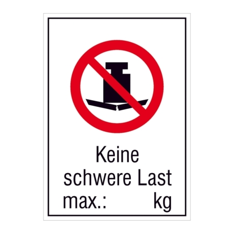 Verbots-Kombi-Schild: Keine schwere Last