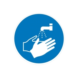 Gebotsschild: Hände waschen