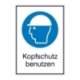 Gebots-Kombi-Schild: Kopfschutz benutzen