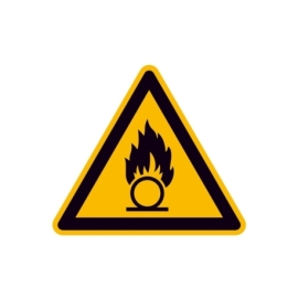 Warnschild: Warnung vor brandfördernden Stoffen