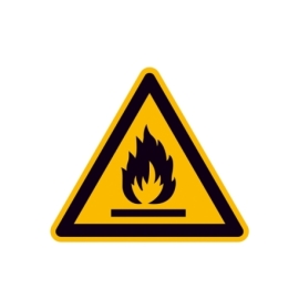Warnschild: Warnung vor feuergefährlichen Stoffen
